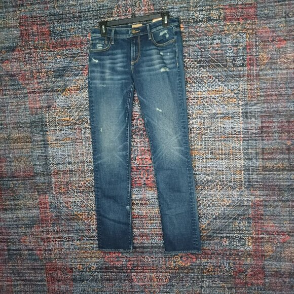 driftWood womens dark distressed Audery stretch rips skinny jeans 26x31 NWOT